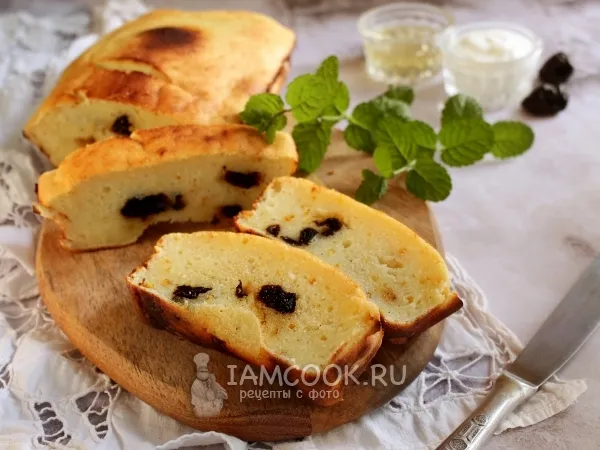 Фото блюда: Творожная запеканка с черносливом