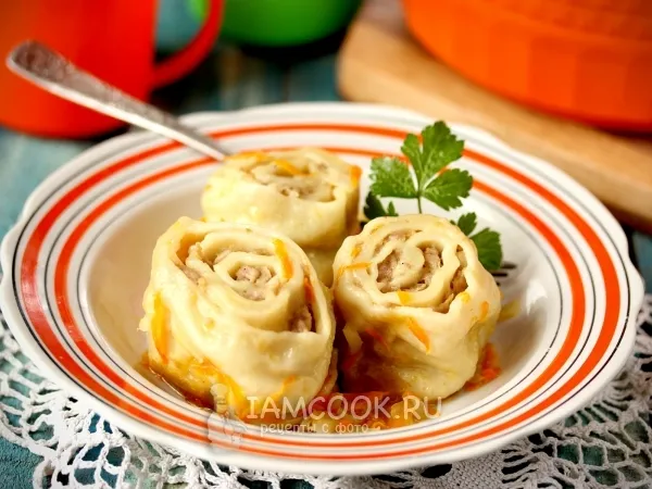 Фото блюда: Ленивые пельмени на сковороде