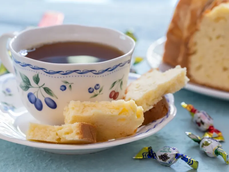 Фото блюда: Простой кекс на сливках