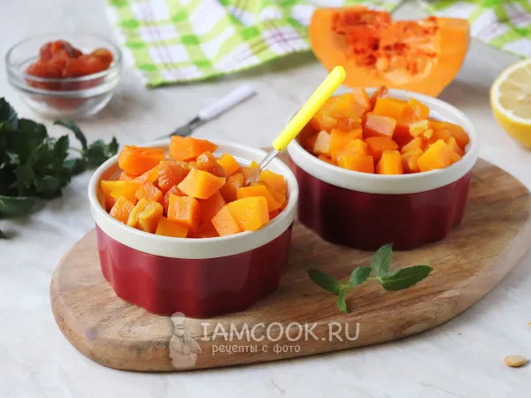 Фото блюда: Тыква с курагой в духовке