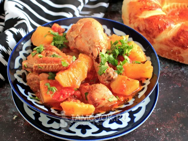 Фото блюда: Жаркое из курицы по-узбекски