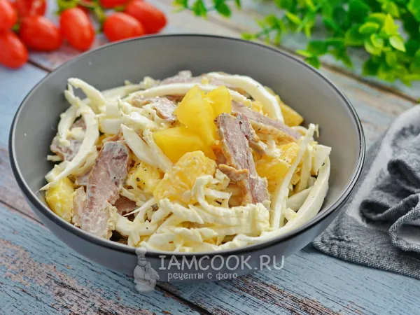 Фото блюда: Салат с индейкой и ананасами