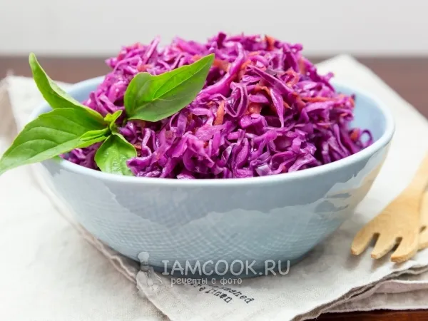 Фото блюда: Маринованная краснокочанная капуста (быстрая)