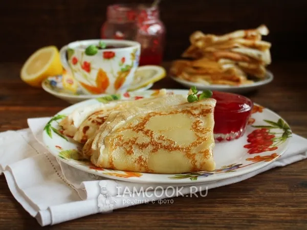 Фото блюда: Блины на молоке без дрожжей