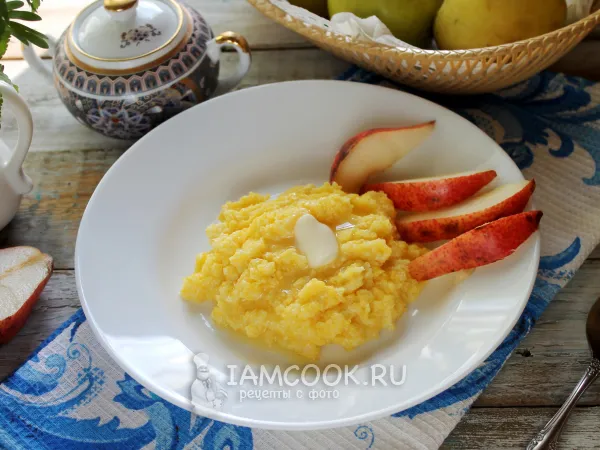 Фото блюда: Кукурузная каша на молоке в микроволновке