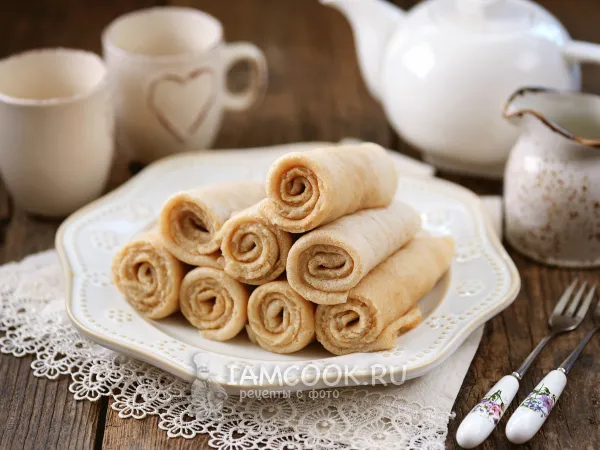 Фото блюда: Постные пшеничные блины с овсяными отрубями