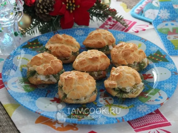 Фото блюда: Профитроли с Оливье