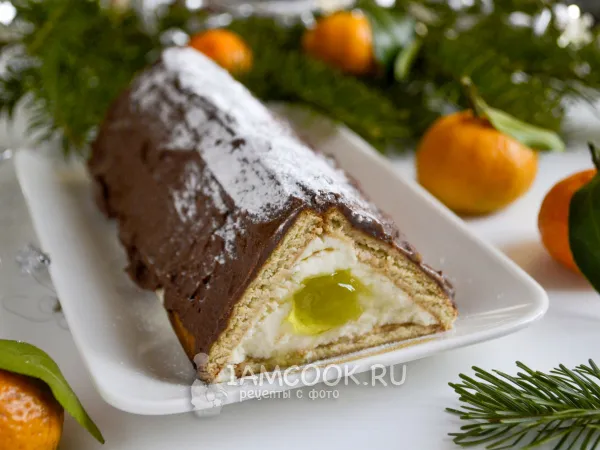 Фото блюда: «Творожный домик» из печенья с мармеладом