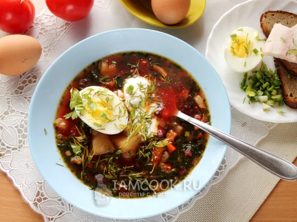 Фото блюда: Борщ с крапивой и яйцом