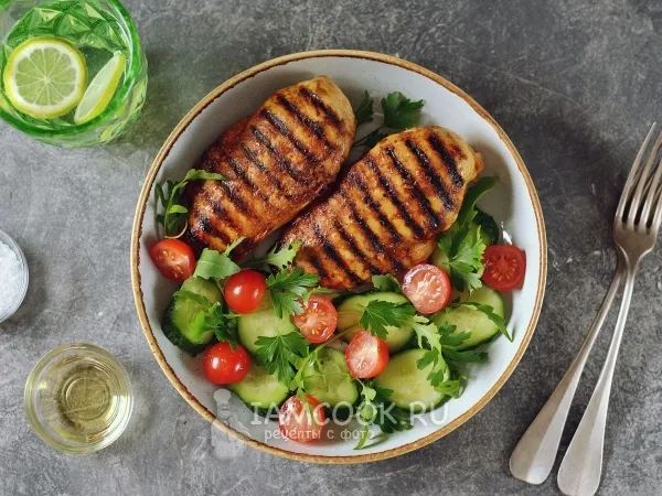 Фото блюда: Куриное филе в маринаде (обжаренное и запеченное)