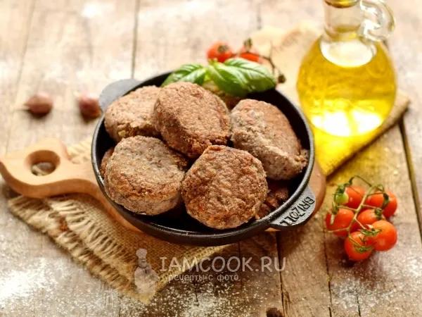 Фото блюда: Постные фасолевые котлеты с шампиньонами