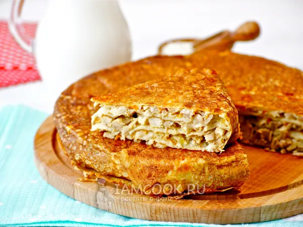 Фото блюда: Блинный пирог с курицей