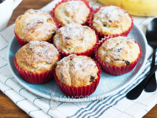 Фото блюда: Банановые маффины на кефире