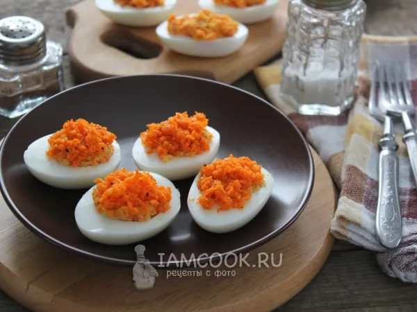 Фото блюда: Яйца, фаршированные морковью