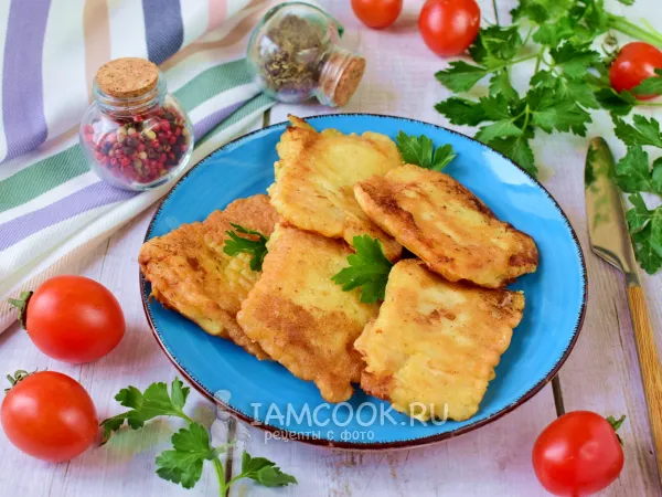 Фото блюда: Палтус в кляре на сковороде