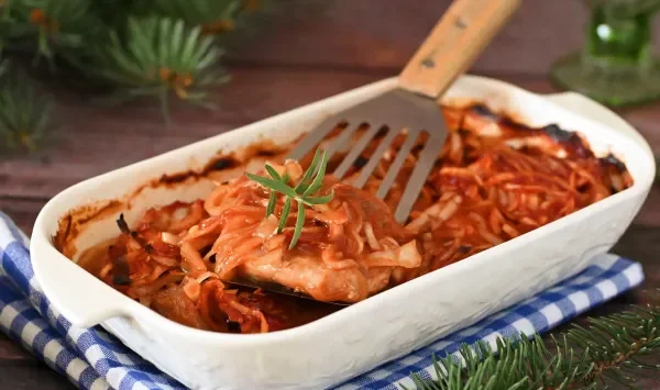 Фото блюда: Мясо в кетчупе в духовке