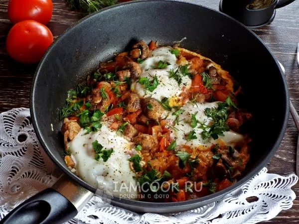 Фото блюда: Шакшука с грибами (с шампиньонами)