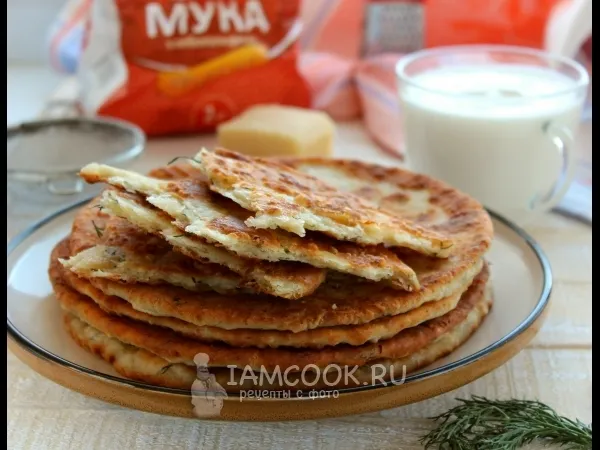 Фото блюда: Лепёшки на кефире с сыром и зеленью