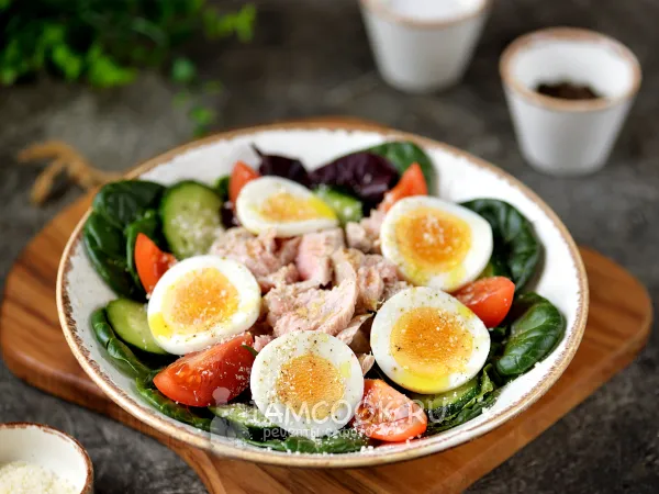 Фото блюда: Салат с вареным тунцом