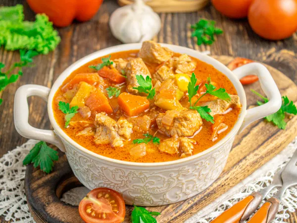 Фото блюда: Бедро индейки с овощами в мультиварке