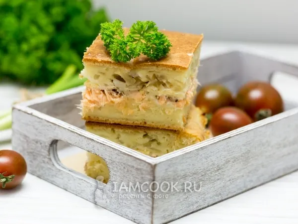 Фото блюда: Заливной пирог с семгой