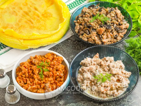 Фото блюда: Начинка для блинов из фарша