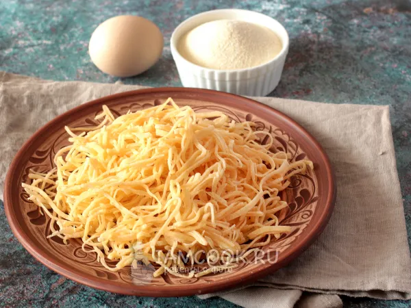 Фото блюда: Домашняя лапша из манки