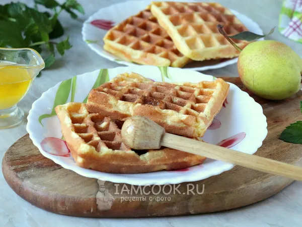 Фото блюда: Вафли с грушей
