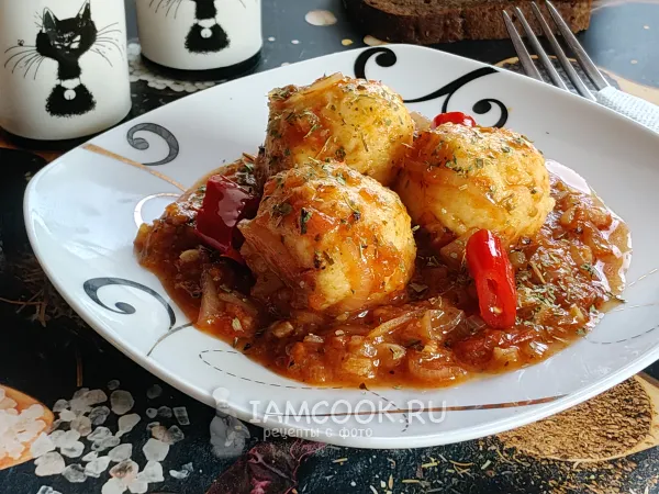 Фото блюда: Картофельные шарики в соусе