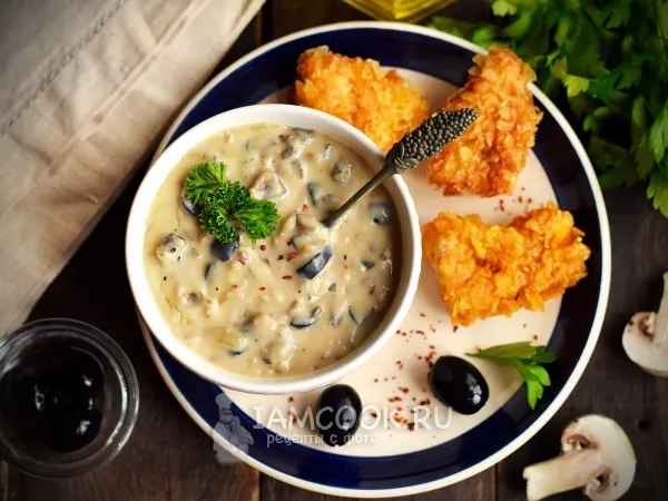 Фото блюда: Грибной соус с маслинами