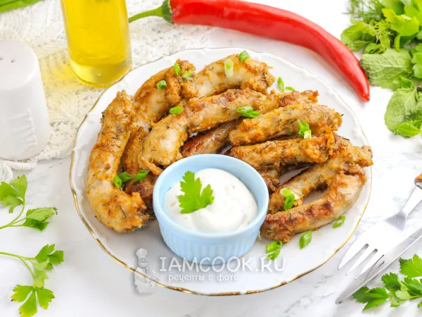 Фото блюда: Жареные куриные шейки на сковороде