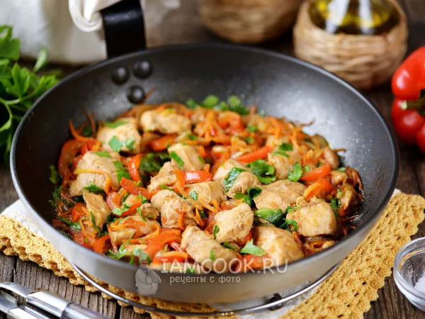 Фото блюда: Куриное филе в соусе терияки с овощами