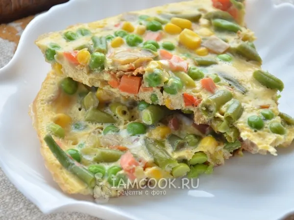 Фото блюда: Омлет с мексиканской овощной смесью