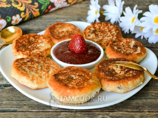 Фото блюда: Сырники без муки на сковороде