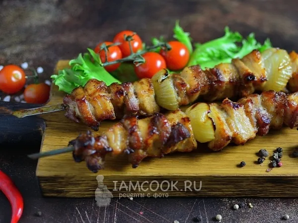 Фото блюда: Шашлык из свиной грудинки