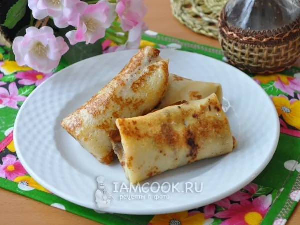 Фото блюда: Блины с куриной печенью и кабачком