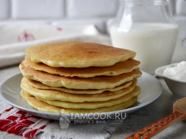 Фото блюда: Мордовские блины на манке (толстые дрожжевые)