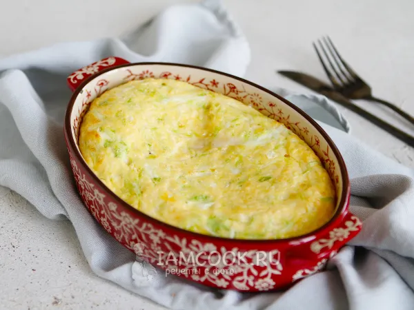 Фото блюда: Омлет с капустой в духовке