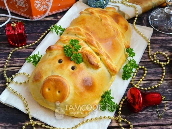 Фото блюда: Кулебяка «Хрюшка»