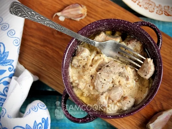 Фото блюда: Мясо в сметанном соусе