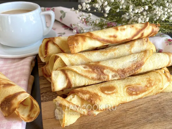 Фото блюда: Вафельные трубочки на сковороде (хрустящие)