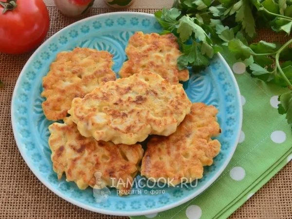 Фото блюда: Оладьи из куриной грудки с крахмалом