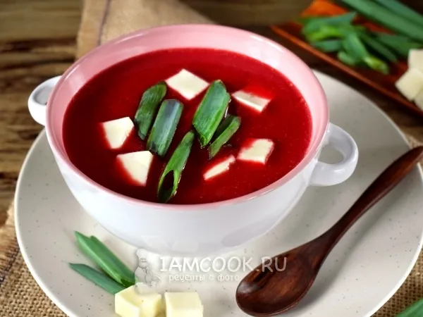 Фото блюда: Свекольный суп-пюре с брынзой