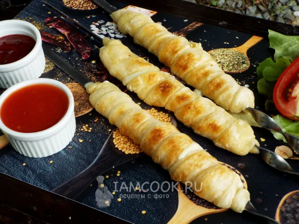 Фото блюда: Хачапури на шампурах