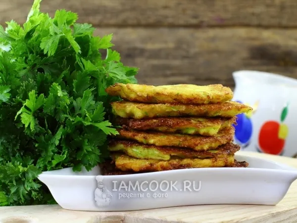 Фото блюда: Оладьи из кабачков с манкой
