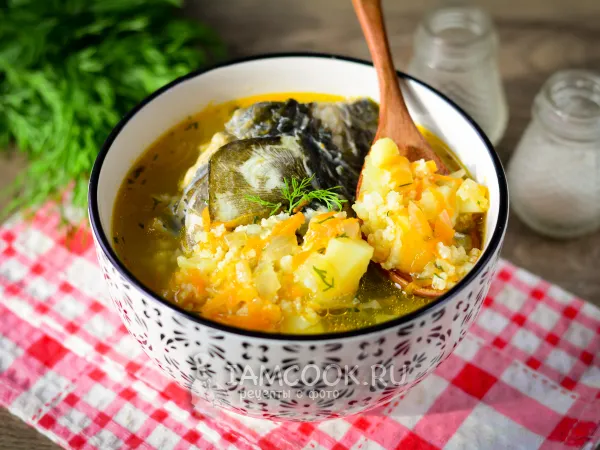 Фото блюда: Уха из головы карпа с пшеном