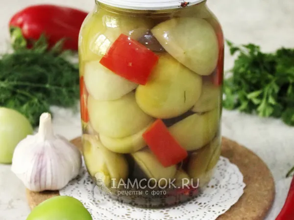 Фото блюда: Зеленые помидоры на зиму с лимонной кислотой